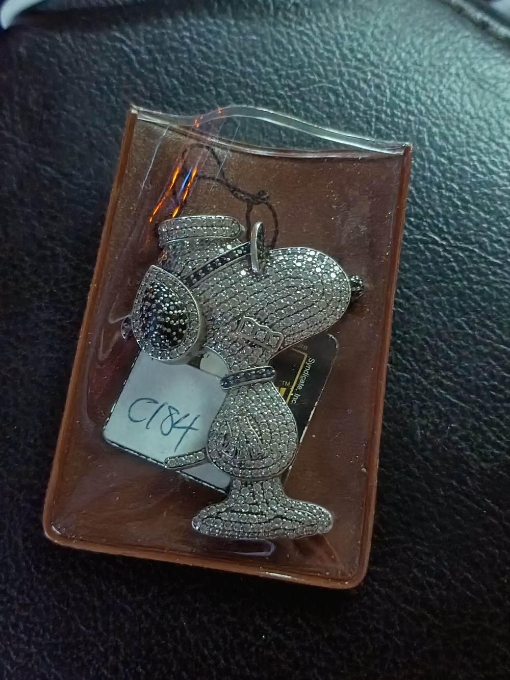 Silver 925 Snoopy LE Pendant Necklace 3"  Real